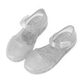 thumbnail image 3 of eileial Glitter Jelly Sandals Kids Girls Jelly Sandals Girls Closed Toe Princess Summer Dress Shoes Beach Flat Sandals,Silver 1, 3 of 6