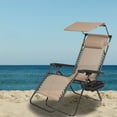 2 PCS Zero Gravity Chair Lounge Patio Chairs With Canopy Cup Holder