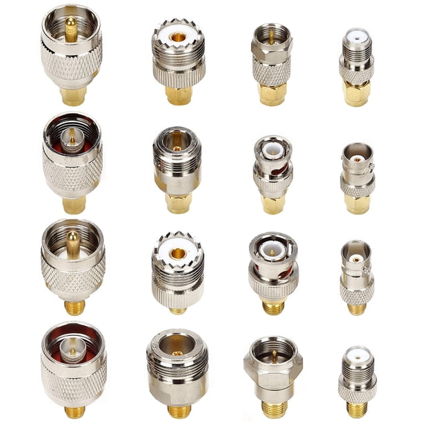 Kit adaptador de conector coaxial RF TLS. Eagle SMA macho/hembra a UHF/BNC/N/F macho/hembra