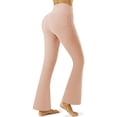 thumbnail image 5 of QATAINLAV Flare Yoga Pants for Women Casual High Waisted Bell Bottom Full Length Stretch Workout Pants Solid Color Micro Flared Trousers with Pockets Ofertas Flash Del Dia Premium Hoy Pink M, 5 of 9