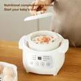 thumbnail image 6 of NFTIGB 200W Mini Ceramic Stew Cooker 1 Liter Capacity Electric Slow Cooker For Porridge Soup And Broth With Automatic Power Off Safety Feature Ideal For Home Kitchen Countertops 110V White, 6 of 9