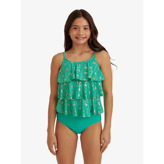 Justice Girls 2 piece Ruffle Tankini Swimsuit, sizes XS-XL