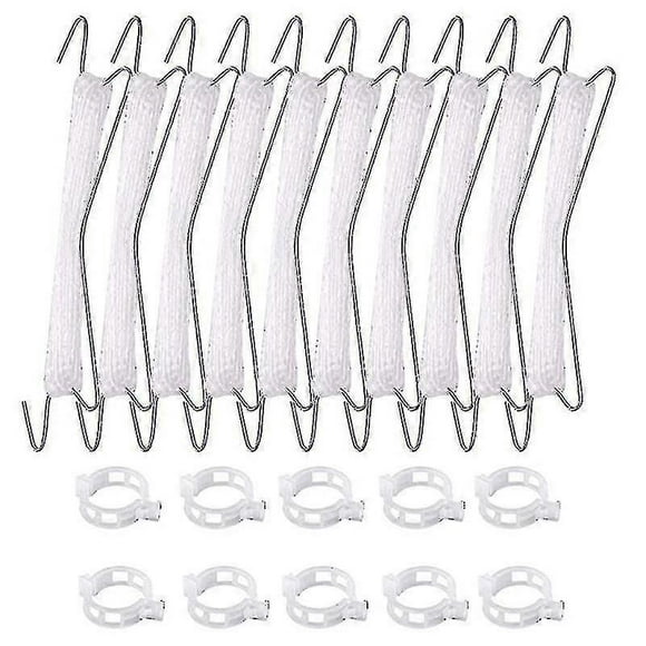 10 Pcs Crochets à Tomate avec Cordon de 10 m, Crochets à Tomate en Fil d'Acier Crochets Vétérables pour Suspendre des Lings de Concombre, Tomate et Banmo Cerise