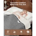 thumbnail image 2 of Bingirl 84x90 Inch California Queen Size Machine - Washable Dual - Control Electric Blanket: Premium Thick Tufted Sherpa, Enhanced Heating System, Gray, 2 of 9
