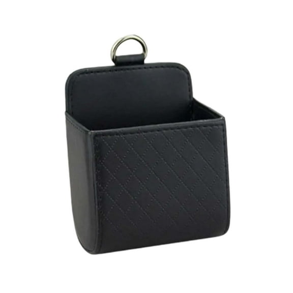 3 Packs Car Leather Storage Organizer with Mesh Pocket for Phone Keys and Small Items Hanging Air Vent Mount Car Accessories for SUV Sedan Truck Compact Durable Leather Car Interior Organizer