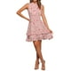 thumbnail image 1 of INSPIRE CHIC Vestidos de gasa para mujer, vestido mini sin mangas con flores y fruncido, talla XL, flor rosa, 1 of 6