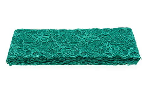 Red ATRibbons 10 Yards 6 Inch Wide Elastic Lace Trim Floral Pattern Lace Ribbon for Garment,Crafts and Gift Wrapping