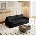 thumbnail image 6 of 66" Futon Sofa Bed Queen Size, Pull Out Bed, 3-in-1 Convertible Sleeper Sofa with Side Pocket, Modern Velvet Futon Couch for Living Room, Small Space, Apartment, Bedroom, Black, 6 of 10