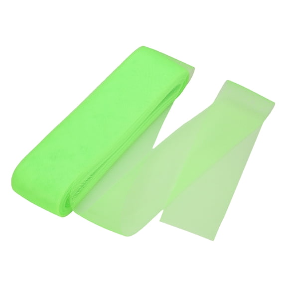 Uxcell Stiff Horsehair Braid 50 Yards 3 Inch Soft Horsehair Trim for Polyester Boning Sewing Wedding Dress Dance Gown Shaping Trimming, Bright Green