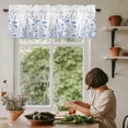 thumbnail image 5 of Blue Theme Window Valance Curtain Blue Flower Rod Pocket Short Curtain for Living Room, Bedroom & Kitchen Window Decor 54x18in, 5 of 8