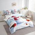 thumbnail image 3 of Homewish Christmas Snowman Child Bedding Comforter Set 7 Pieces, Red Robin Bird Full Bedding Set, Winter Western Cabin Reversible Fitted Sheet Flat Sheet, Breathable Home Decor, 3 of 7