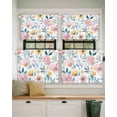 thumbnail image 2 of Watercolor Pink Flower Short Blackout Curtains 30 Inch Long Retro Leaves Garden Rod Pocket Kitchen Curtains, 2 Panels Thermal Insulated Room Darkening Drapes for Bedroom, 42"W x 30"L, 2 of 5