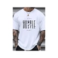 thumbnail image 1 of Camiseta gráfica de talla grande: diseño único con estampado gráfico de letras creativas, perfecta para usar en verano: ropa de moda masculina elegante para un verano cómodo, 1 of 6
