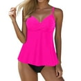 thumbnail image 1 of Women's Underwire Push Up Tankini Top - Ruched Swimwear with Padded Bra - S-XXL, 1 of 4