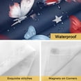 thumbnail image 5 of No Hook Shower Curtain with Snap in Liner, Independence Day USA Flag Waterproof Fabric Bathroom Curtain Mesh Top Window, Stars Blue Red Butterfly Shower Curtains 48x72in, 5 of 9