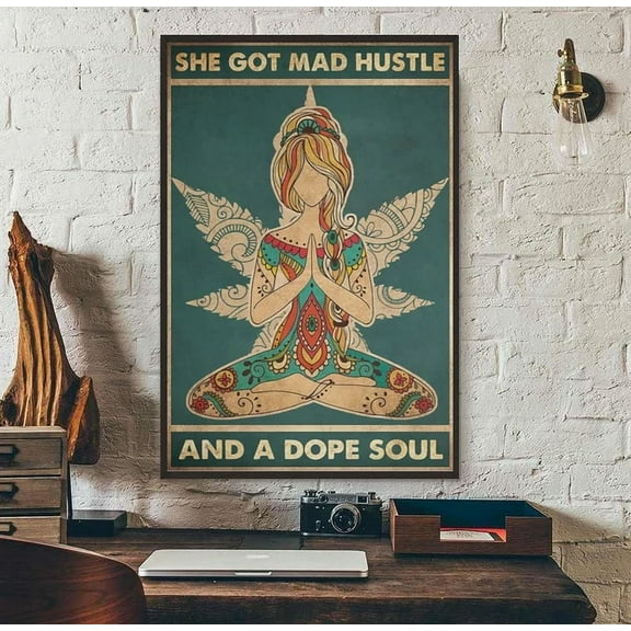 Kna Prints - Hippie Girl She Got Mad Hustle And A Dope Soul Poster Home Decor, Vintage Art Print, Haging Poster, Cute Birthday Gift, Wall Art - Kir 4522, UNFRAMED-8x12