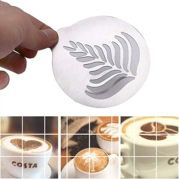 5pcs Stainless Steel Coffee Flower DIY Layering Coffee Stencil