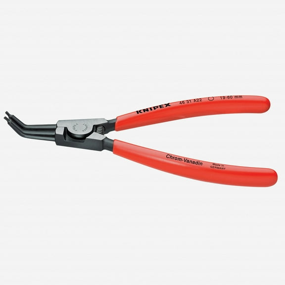 Knipex 45 Degree Angled Tip External Circlip Pliers 40-100 mm dia - Plastic Grip
