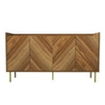 thumbnail image 5 of Inval 4-Shelf Entryway Sideboard Console Table with Gold Legs, Brown Oak, 5 of 6