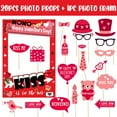 thumbnail image 2 of Valentine's Day Handheld Photo Frame Props – Heart-Themed Party Accessories for Bridal Showers, Weddings & Photo Booths, Fun & Festive Celebration Decor,Watermelon Red, 2 of 5