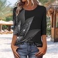 thumbnail image 4 of Blouses for Women Dressy Casual Plus Size,Women's Shirts Lightweight 2026 Spring Summer Fashion 3/4 Length Sleeve Tops Business Casual Blouses Western Outfits, 4 of 7