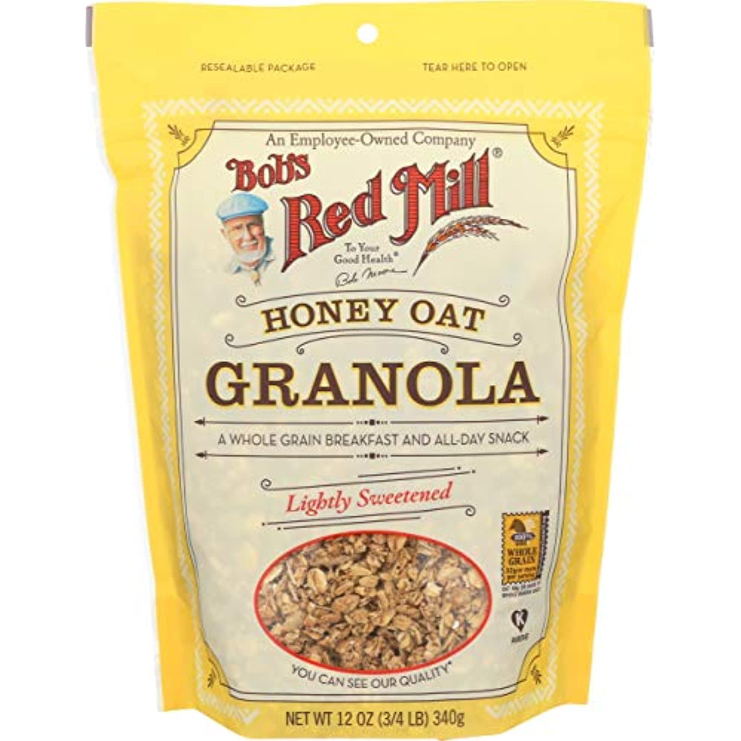 Bobs Red Mill Cereal Granola Honey Oat, 12 Oz