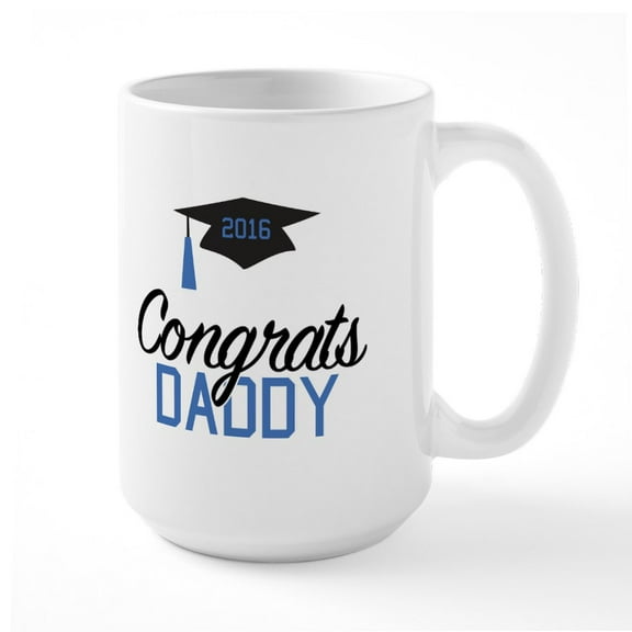 CafePress - Congrats Daddy Large Mug - 15 oz Ceramic Large White Nolvety Mug