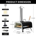 thumbnail image 6 of Outdoor Propane Pizza Oven Gas Wood 12" Pizza Maker Stove with Gas Burner, Thermometer, Wood Tray, Pizza Stone, Pizza Peel, Carry Bag, Black, 6 of 9