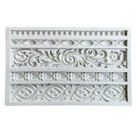 

JULYING Vintage Embossed Pattern Silicone Craft Mold 3D Fondant Chocolate Candy Mold DIY