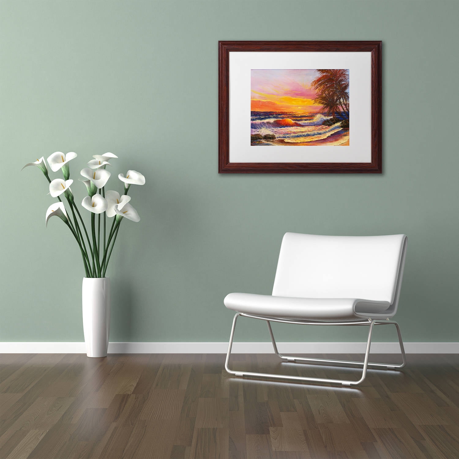 Trademark Fine Art "Hawaiian Glow" Canvas Art by Manor Shadian, White Matte, Wood Frame