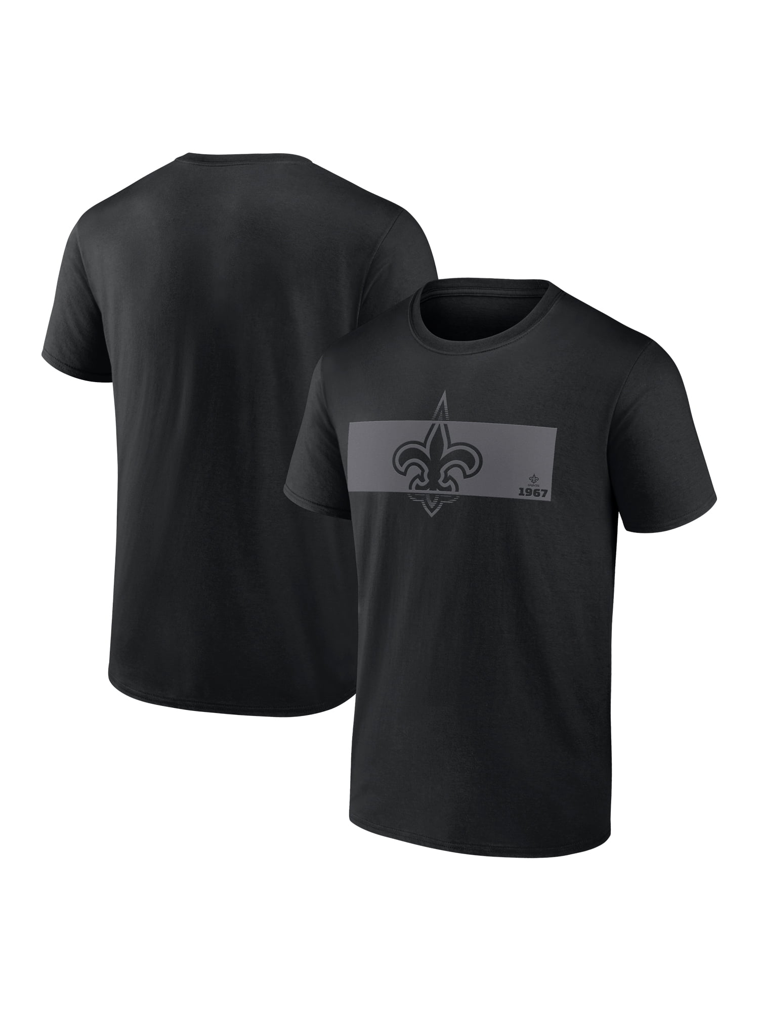 NFL New Orleans Saints Men's Cotton Black Short Sleeve T-Shirt