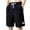 Mens Black Half Shorts Pants, variant on HOOMEUMY Men's Summer Beach Shorts Linen Drawstring Elastic Waist Baggy Fit Bermuda Shorts Knee Length Trousers with Pockets Black 12