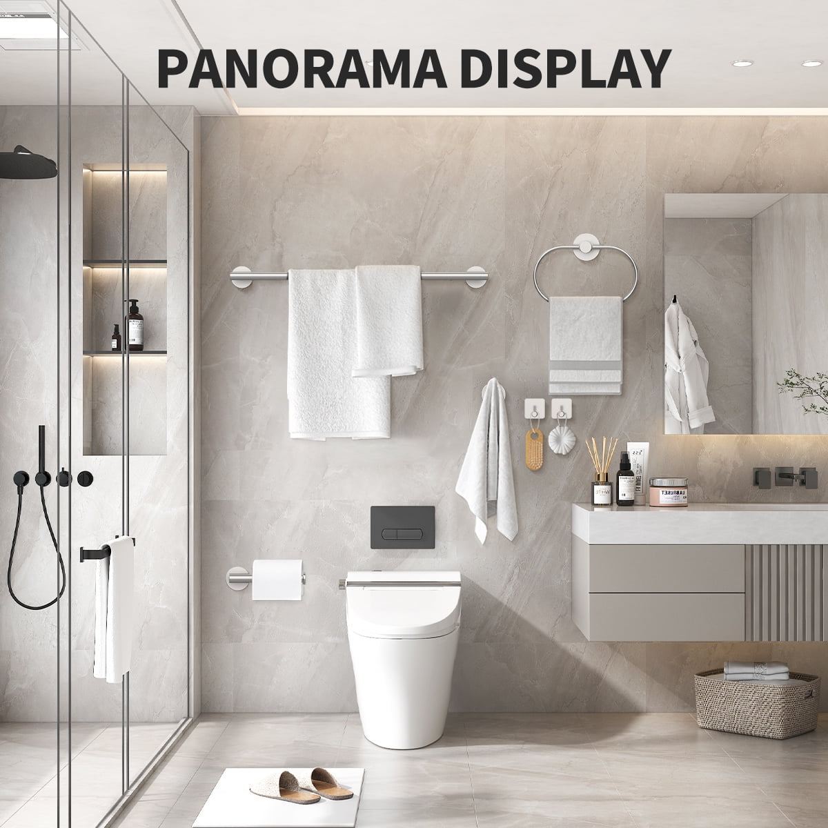 Polished Chrome Brass Bathroom Accessories Set Bath Hardware Towel Bar  fset017