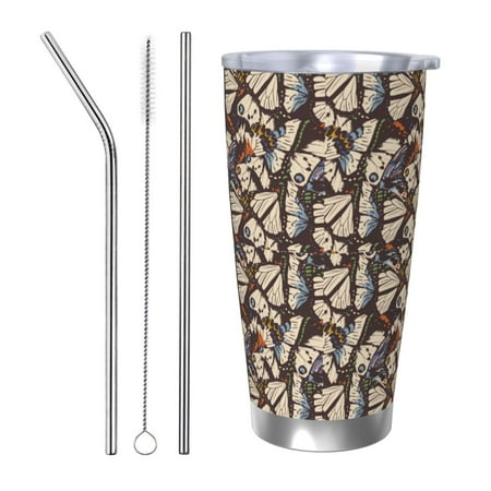 

Coaee Vector Butterflies for 20oz Insulated Kettle Water Bottle For Running Hiking Cycling Climbing Men S Woman Insulated Water Bottle-Straw Three-piece Set