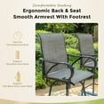 thumbnail image 5 of MAISON ARTS 3/5-Piece Patio Bar Stool Set Wood-look Table & Grey Textilene Sling Fabric Swivel Bar Stools 3-Piece, 5 of 5