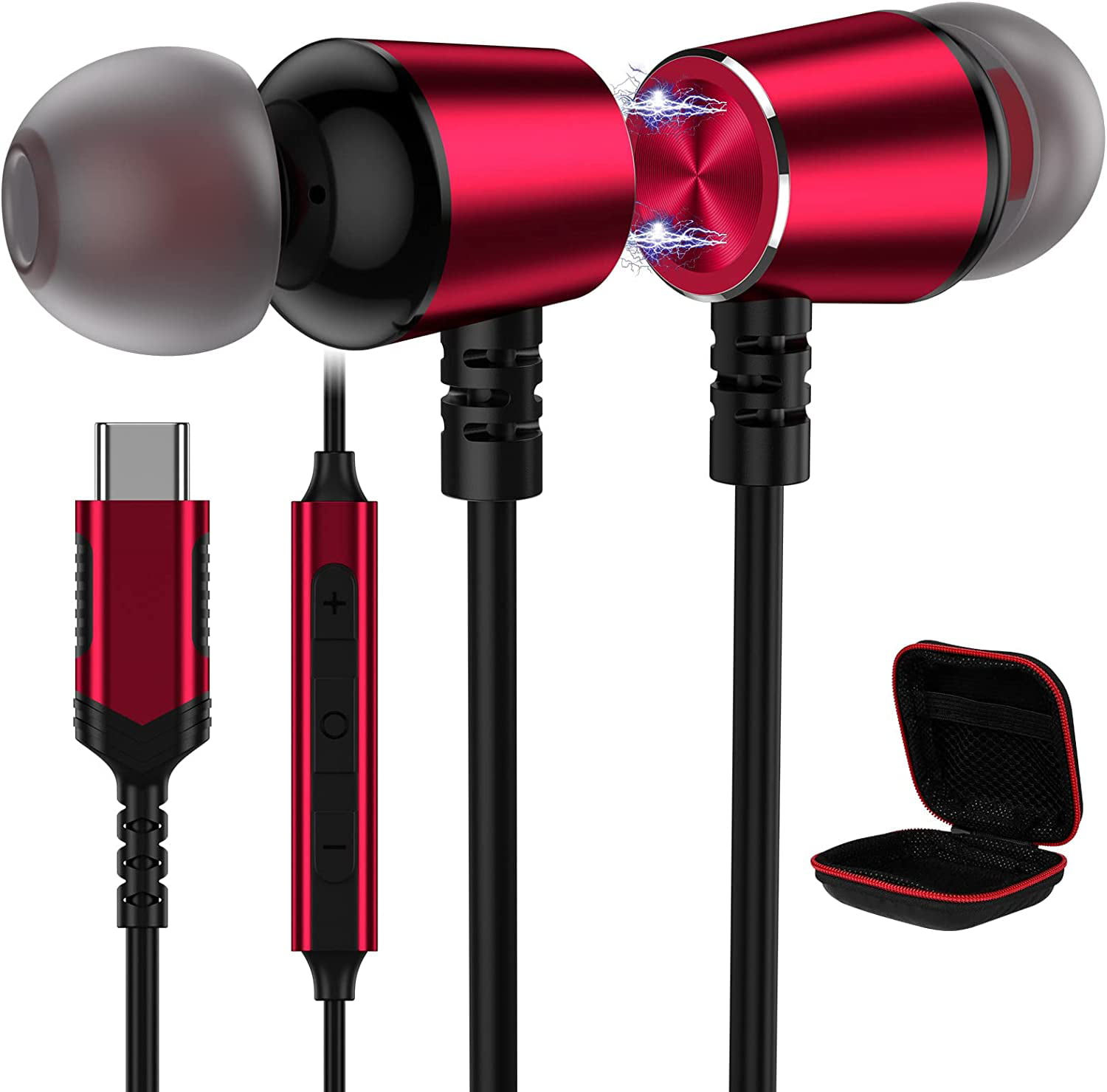 Keer terug kader Interactie USB C Headphones,Type C Earphone Wired Earbuds Magnetic Noise Canceling  In-Ear with Mic for Galaxy S22 S21Ultra - Walmart.com