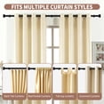 thumbnail image 4 of PHANCIR Curtain Rods for Windows 66"-120", 1" Heavy Duty Adjustable Black Curtain Rod with 3 Brackets for Bedroom, Living Room, 4 of 8