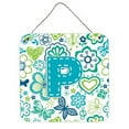 thumbnail image 6 of Carolines Treasures CJ2006-HDS66 Letter H Flowers And Butterflies Teal Blue Wall and Door Hanging Prints, 6 of 7