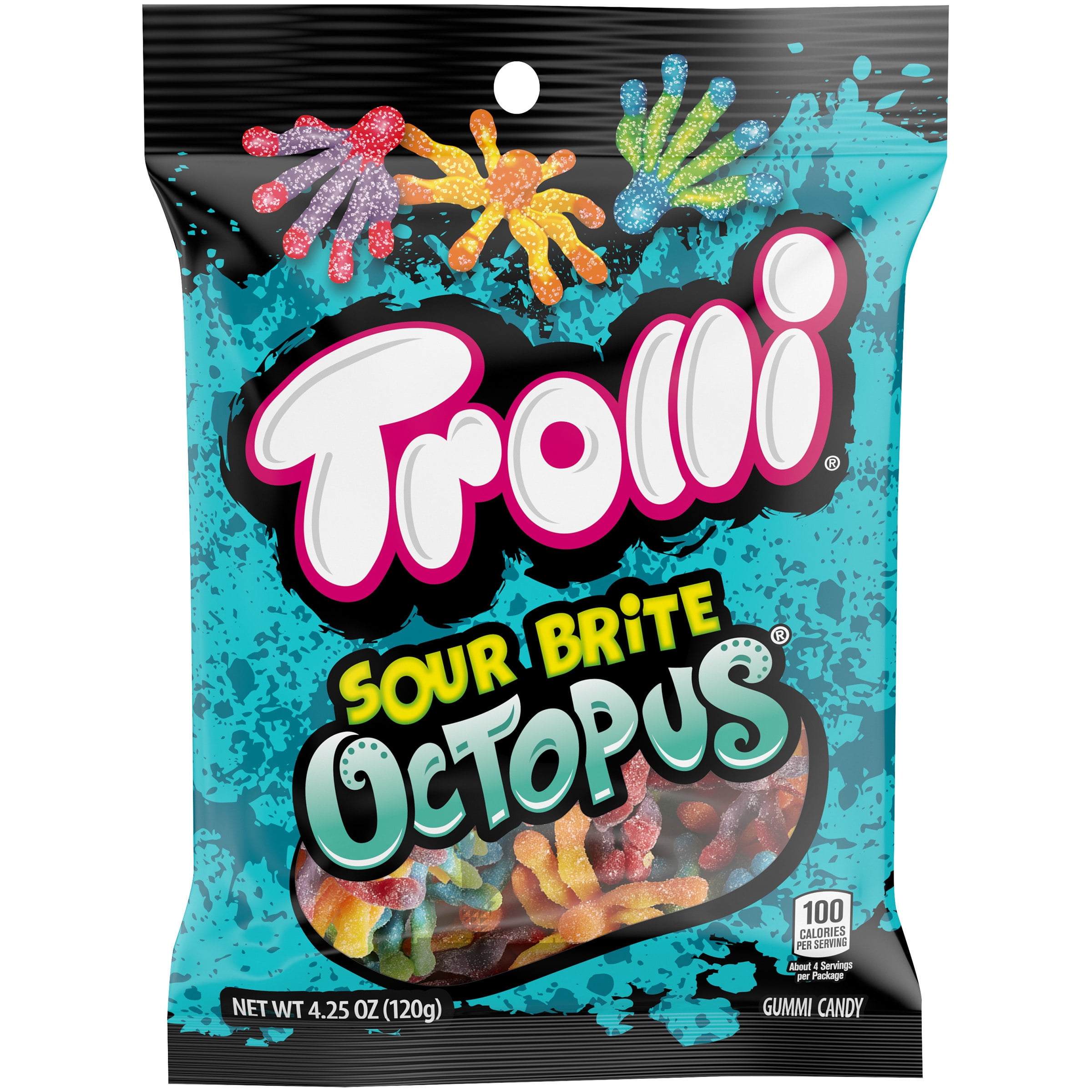 (4 pack) Trolli Sour Brite Octopus, Assorted Flavors 4.25 oz