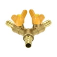 thumbnail image 4 of Uxcell 3 Way Shut off Ball Valve 0.4" Dia Barb Y Shaped Brass Tee Connector Switch Stainless Steel, 4 of 7