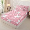 thumbnail image 2 of Metsweet Magic Horse Zipper Full Size Comforter Sets with Fitted Sheet and 2 Pillowcases, Flying Butterflies Unicorn Zipper Bedding Set, Pink White,4pcs,Pink Reversible, 2 of 6