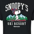 thumbnail image 3 of Peanuts - Snoopy's Ski Resort - Juniors Cropped Cotton Blend T-Shirt, 3 of 6