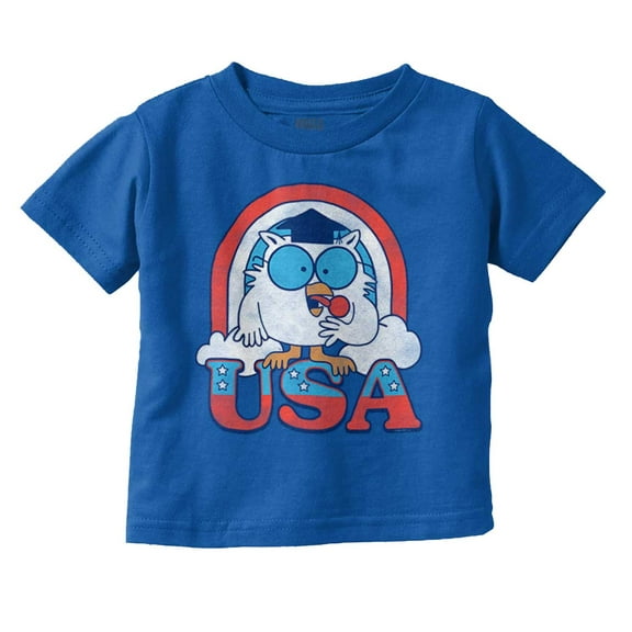 Tootsie Mr Owl American Patriot USA Toddler Boy Girl T Shirt Infant Toddler Brisco Brands 4T
