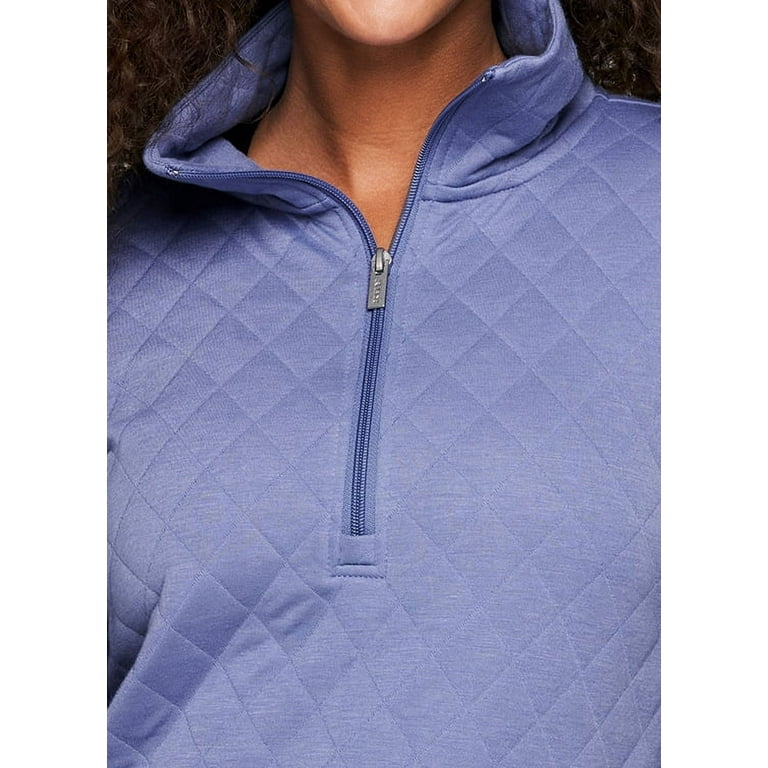 RBX Active Women s Mock Neck 1 4 Zip Quilted Sweatshirt With Pocket Walmart