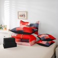 thumbnail image 6 of Manfei Chic Abstract Watercoor 7pcs Bedding Comforter Set, Red Oil Printing Queen Bedding Sets, Vintage Mid Century Reversible Queen Sheet Sets, Luxury Bedroom Decor, 6 of 8