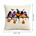 thumbnail image 4 of Halloween Home Decor Indoor 18 X 18 Inch Throw Pillow Cover Watercolor Bird Design with Ghost Pumpkin Bat Accents Cute Spooky Decor for Living Room Patio Halloween Party, 4 of 8