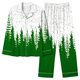 thumbnail image 1 of Puntoco Conjunto De Pijama De Pantalones Y tops Casuales De Manga Larga Con Estampado Navideño Para Mujer (1 top + 1 Pantalón) Conjunto De Solapa De Manga Larga Verde L, 1 of 4