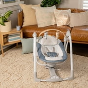 Ingenuity Swing n Go Portable Baby Swing, Chambray Blue, Ages 0-9 Months, Up to 20 Pounds
