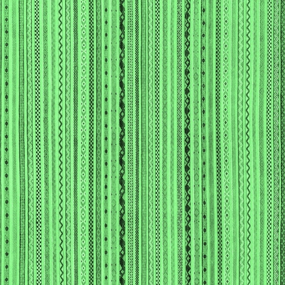 Ahgly Company Indoor Square Abstract Emerald Green Modern Area Rugs, 6' Square