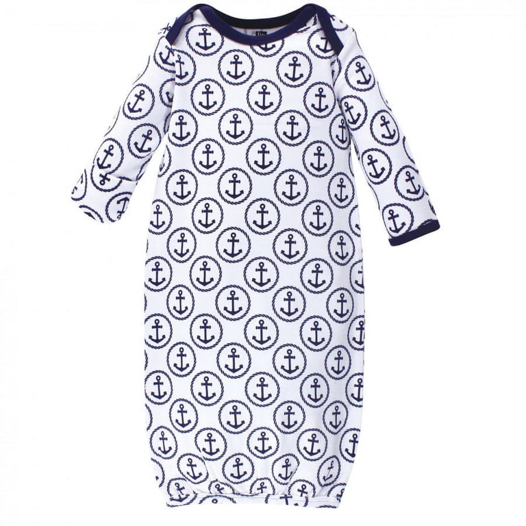Hudson Baby Boy Cotton Gowns, Whale Anchor, 1-Pack photo 3